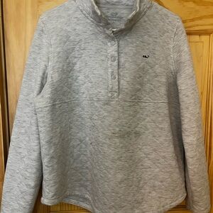 Vineyard Vines Light Gray Quilted Pullover